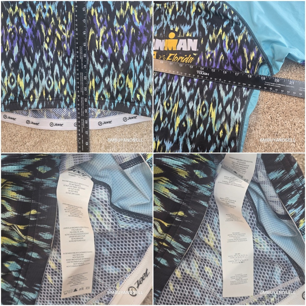 Zoot Ironman 70.3 Florida Cycling Jersey Womens XL Blue Purple Ikat FL718  NWT - Picture 10 of 13